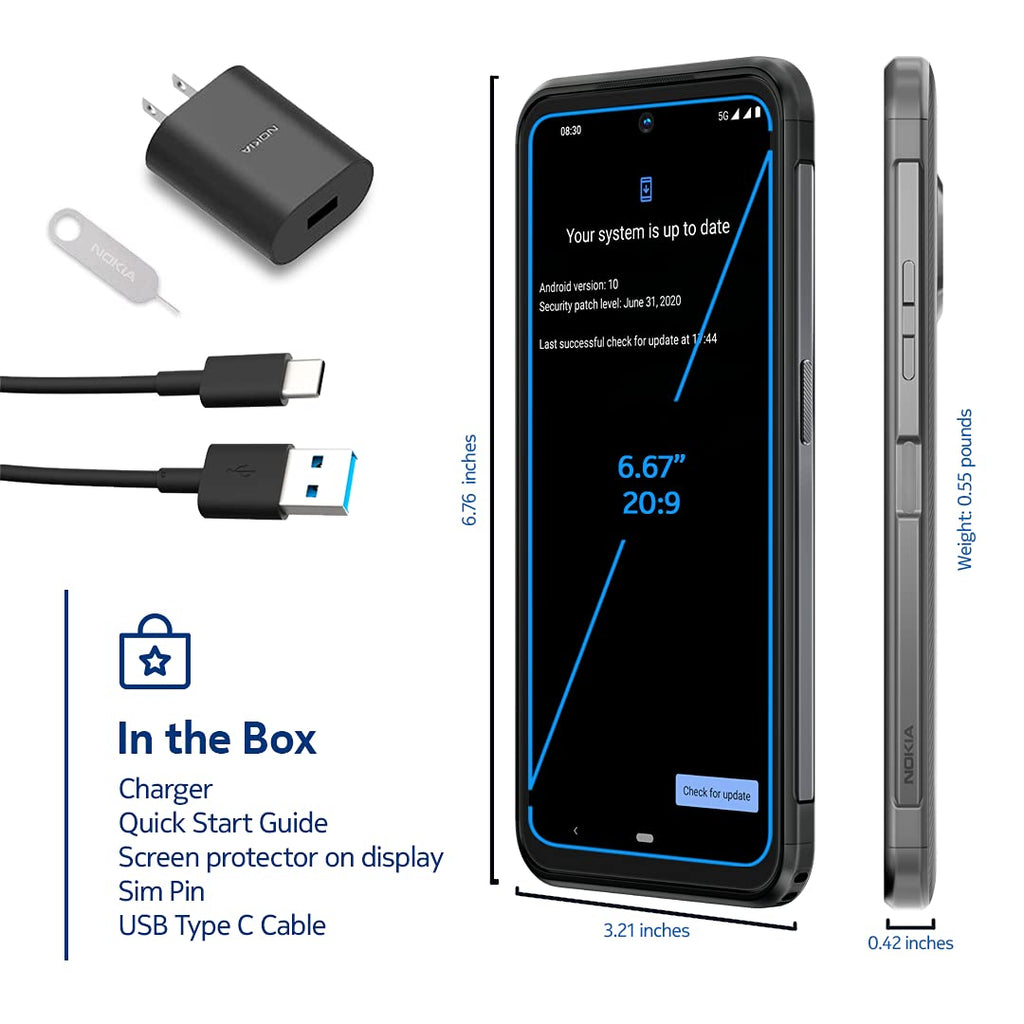 Nokia XR20 5G | Android 11 | Unlocked Smartphone | Dual SIM | 6/128GB | 6.67-Inch Screen | 48MP Dual Camera | Charcoal