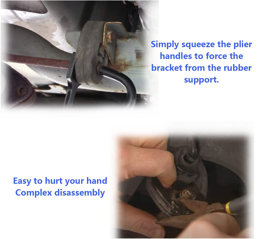 Mejiao Exhaust Hanger Removal Tool,Rubber Bracket and Exhaust Hanger Separation Exhaust Pliers,Compatible with All Exhaust Rubber Hangers