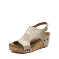 DREAM PAIRS Women's Platform Wedge Sandals, Comfortable Peep-Toe Cork Casual & Dressy Summer Lightweight Shoes For All Day Wear,Size 7.5,Taupe,DWUMWS2503