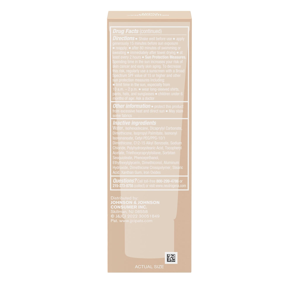 Neutrogena Purescreen+ Mineral UV Tint Face Liquid Tinted Sunscreen - with 100% Mineral Actives & Vitamin E, Enhances Natural Tone, Water Resistant, Broad Spectrum SPF 30, 1.1 fl oz