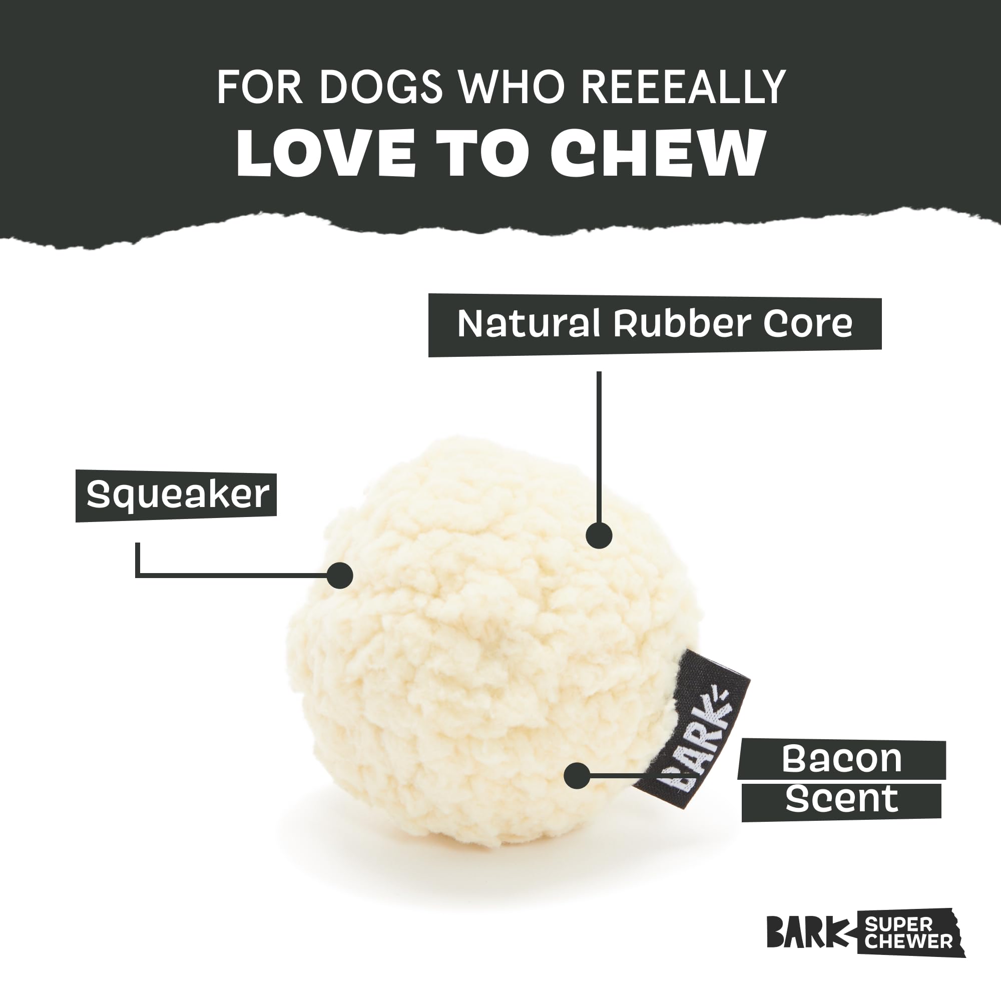 Barkbox Potato 2-in-1 Dog Toy - Tough Plush Squeaky Chew Toy for Large Dogs | Large