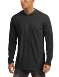 Fishing Shirts for Men UPF 50+ Performance Hoodie Shirts Long Sleeve Sun Protection Moisture Wicking Dry Fit Shirts Active T-Shirt Black