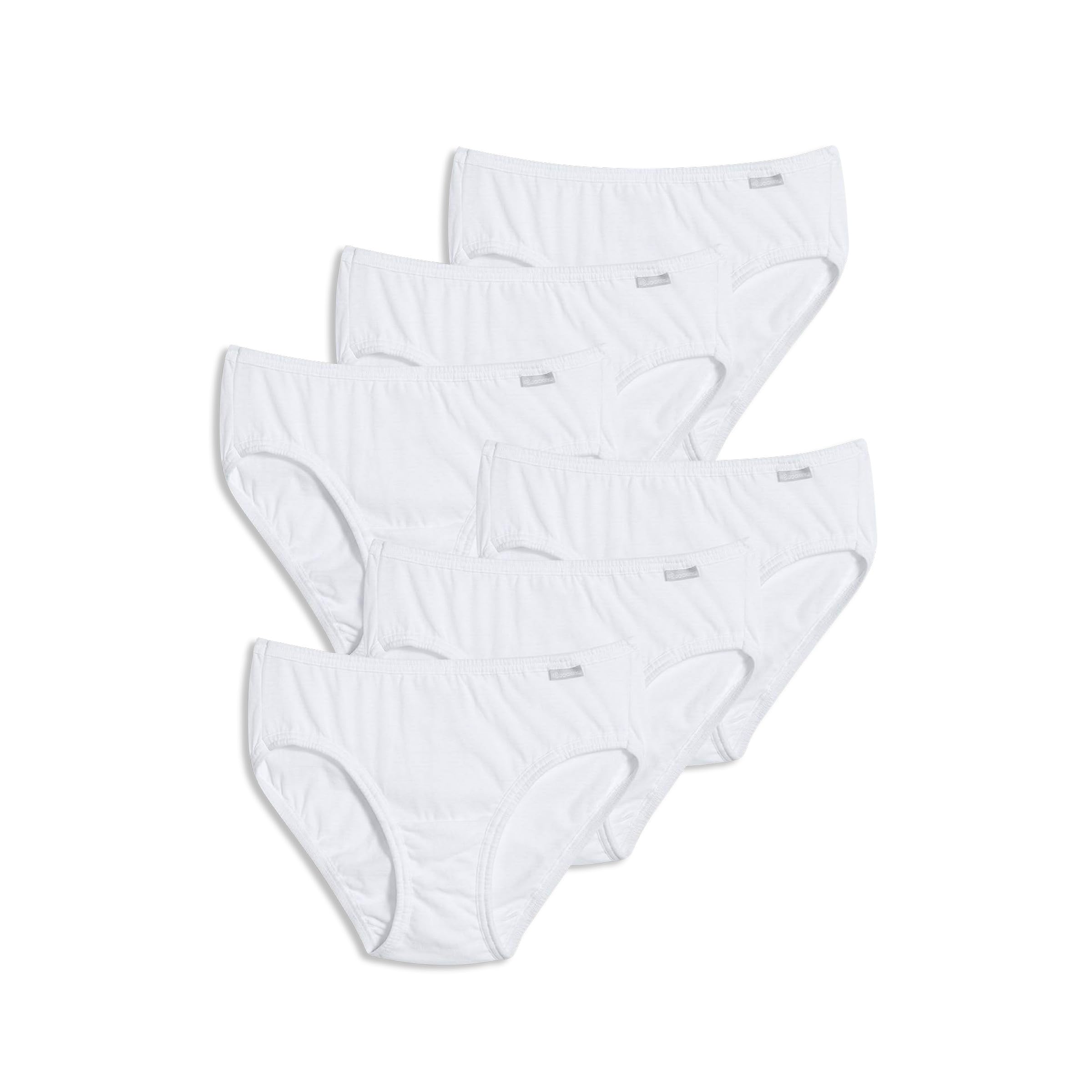 Jockey Women's Underwear Elance Bikini - 6 Pack, White, 6