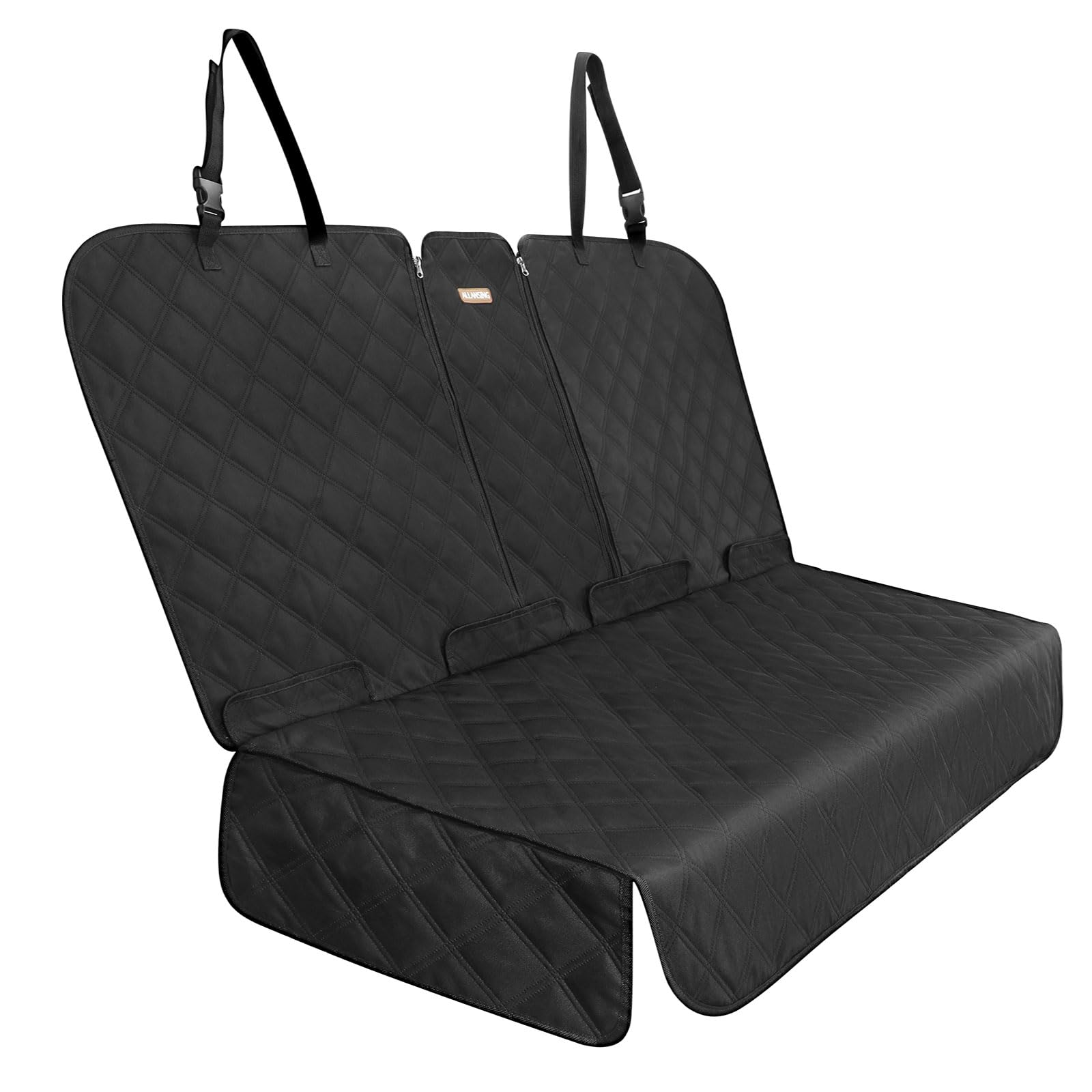 ALLANSING Back Seat Cover - 900D Oxford Waterproof Car Seat Protector, Fits Cars/SUVs/Trucks, Split Bench, Non-Slip, for Messy Kids & Drooling Dogs, Easy Clean(Black)