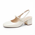 DREAM PAIRS Women's Mary Jane Low Chunky Heels Slingback Closed Square Toe Dress Shoes Wedding Party Work Office Pumps Shoes,Size 7.5,Beige,SDPU26005W