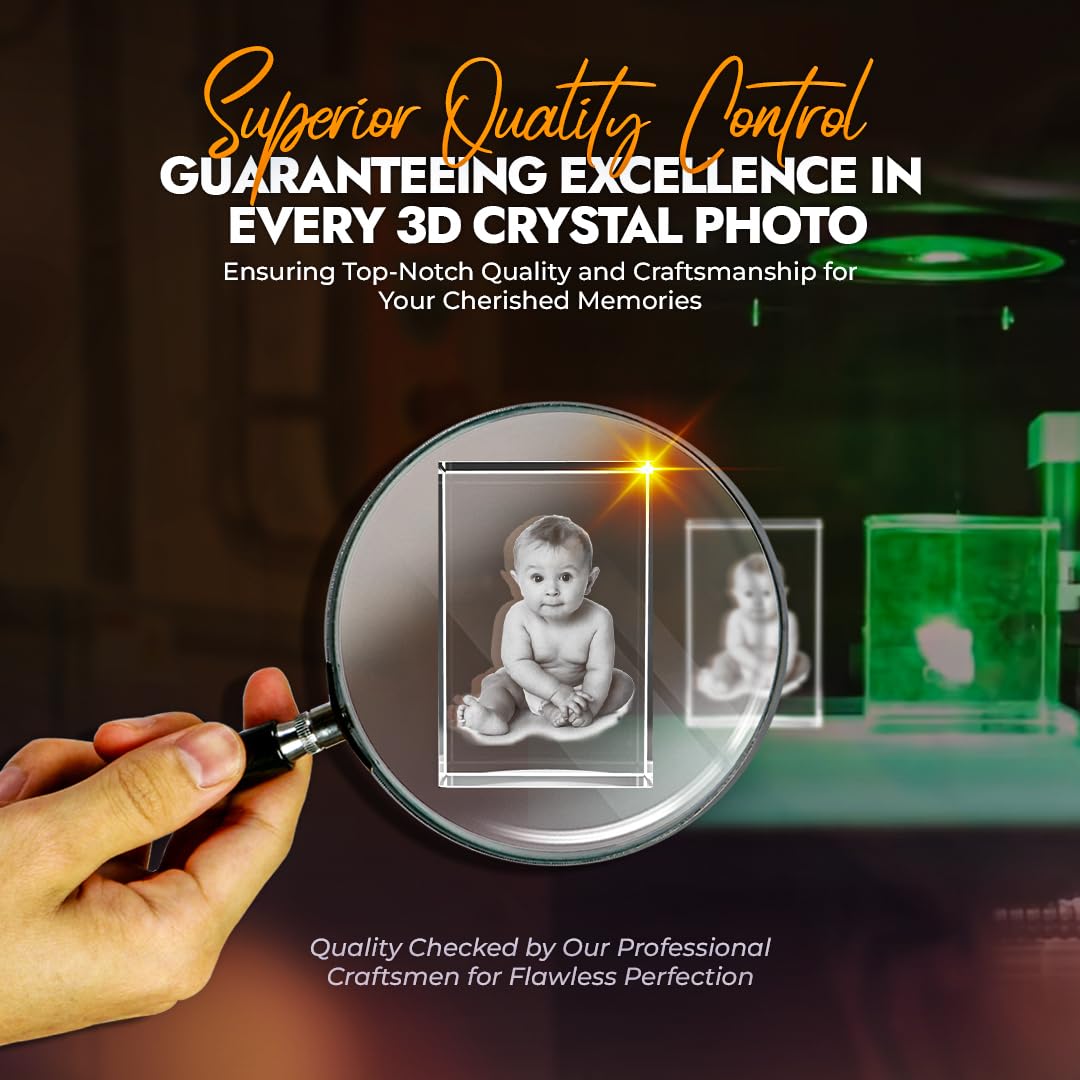 A&B Crystal Collection Round Personalized 2D Engraved Photo (Wedding, Memorial, Mother's Day, Valentine's, Christmas, Personalized) (Round) (3.15 * 1 * 2.9 inches)