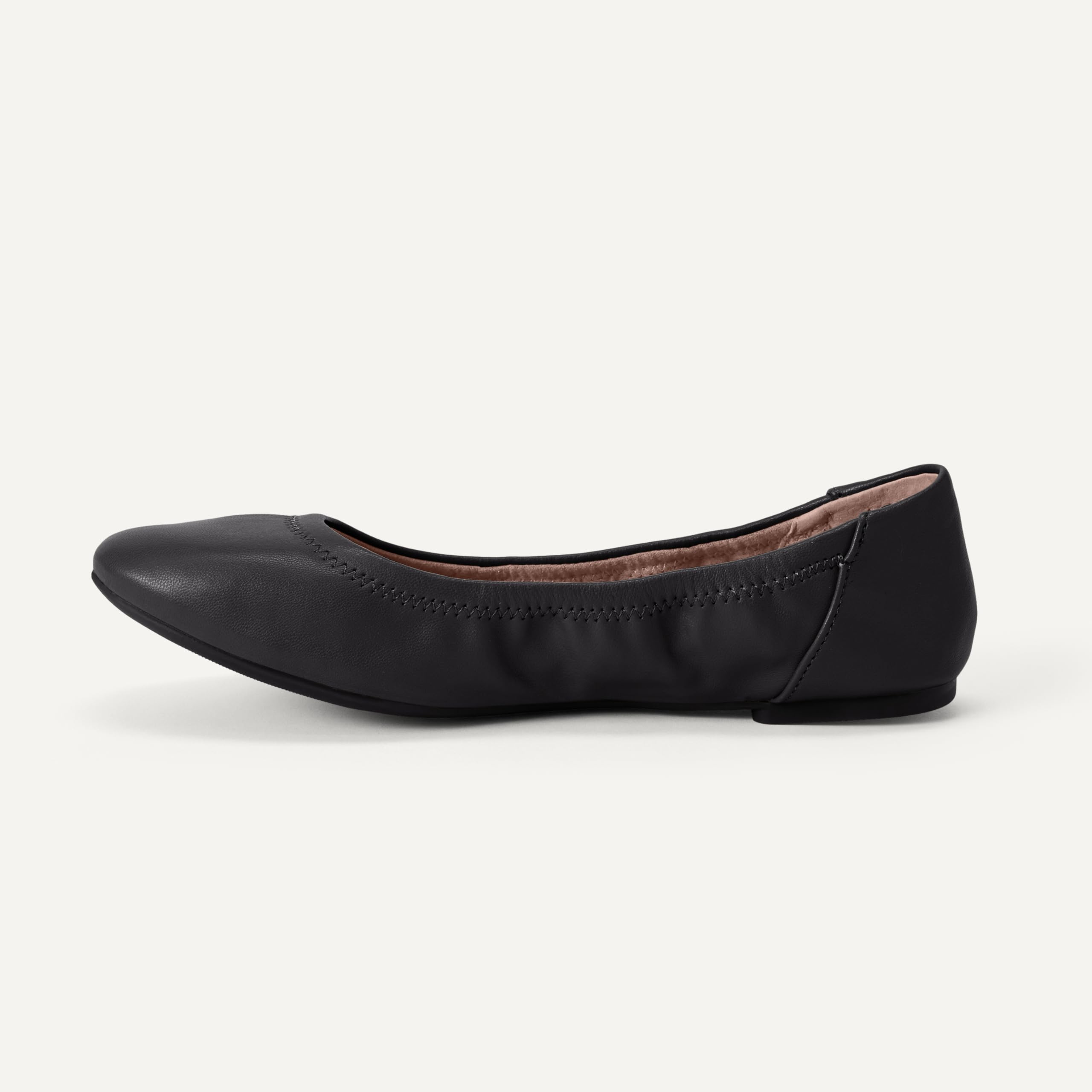 Amazon Essentials Women's Belice Comfortable Slip-On Ballet Flats Shoes, Black Faux Leather, 12 Wide