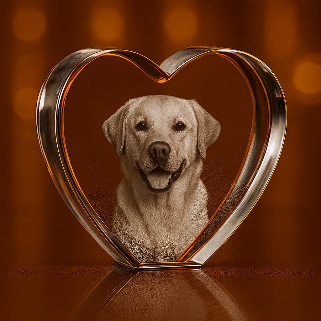 Personalized 3D Crystal Heart – Custom Photo Engraved Gift, Premium Crystal Keepsake for Anniversary, Wedding, Birthday, Couples & Loved Ones (4 * 3 * 2.5 inches)