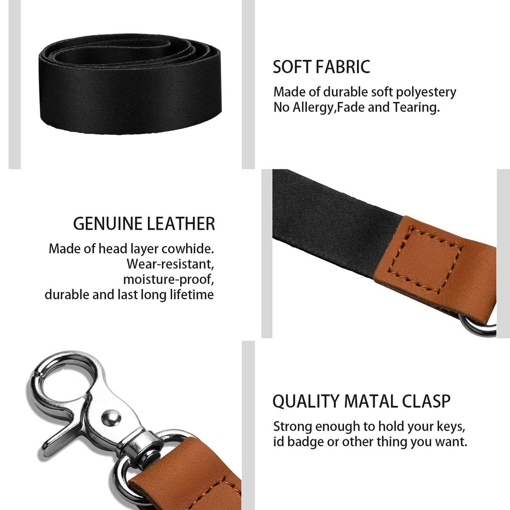 AZEAM Lanyard - Black Lanyard Holder with Metal Clasp for Keys, ID Badges, Cards, Car Keys, Wallet