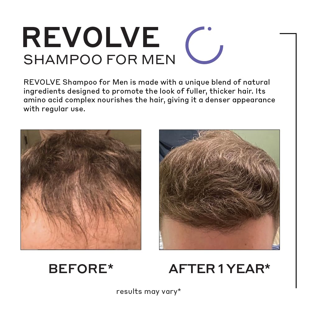 ZENAGEN Revolve Men's Thickening Shampoo | Supports Appearance of Fuller, Healthier-Looking Hair, Developed for Fine & Visibly Thinning Hair, Plant-Based, 5-Minute Treatment, 473 mL / 16 oz