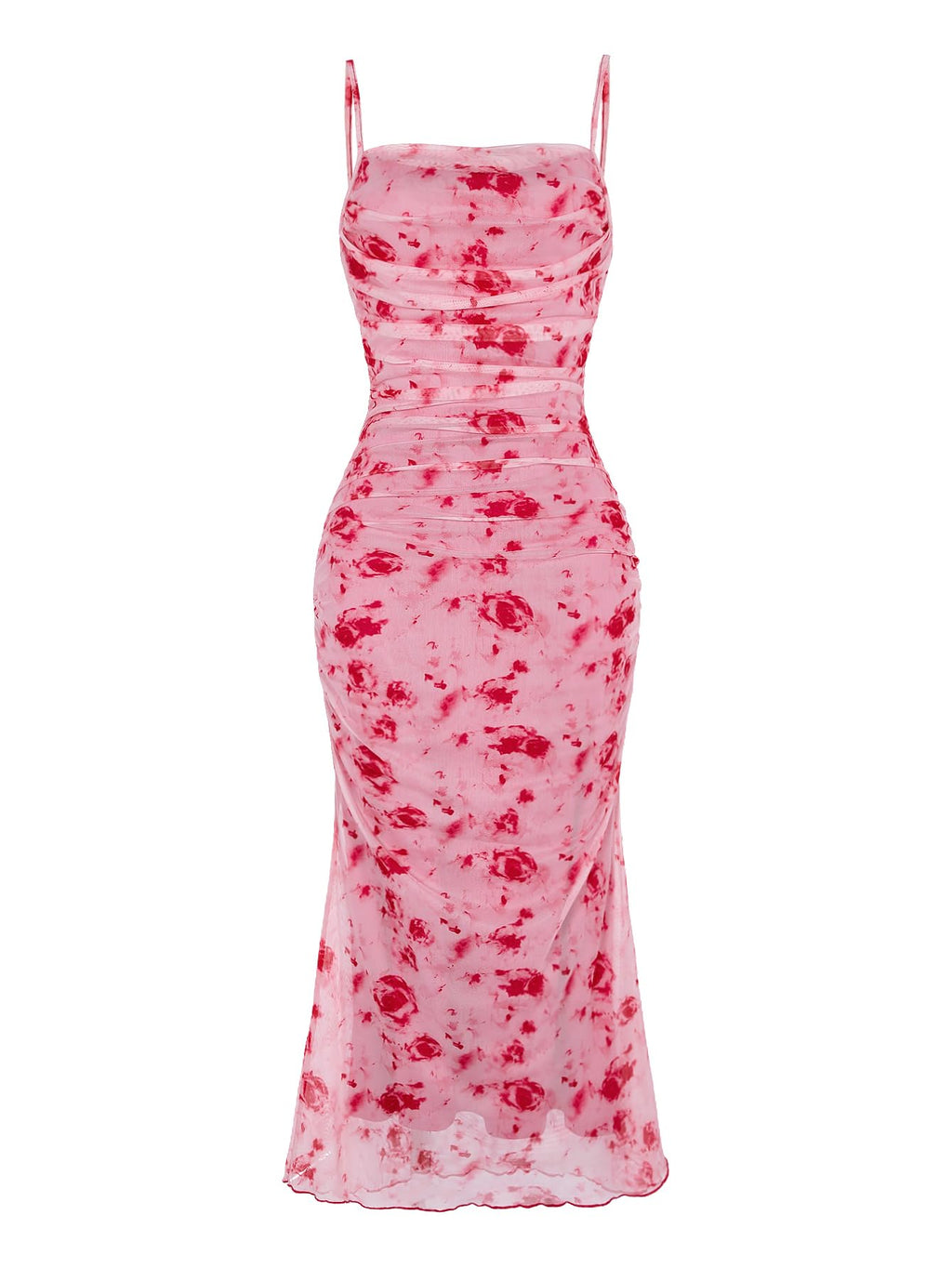 GORGLITTER Women's Floral Spring Summer Wedding Guest Dress Bridal Shower Cocktail Tea Party Beach Midi Sun Dress 2026 Hot Pink Floral Small