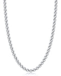 Jewlpire Silver Chain for Men, 4mm Wheat Chain Necklace Stainless Steel Necklaces Chains for Men, Mens Necklaces 18 Inch
