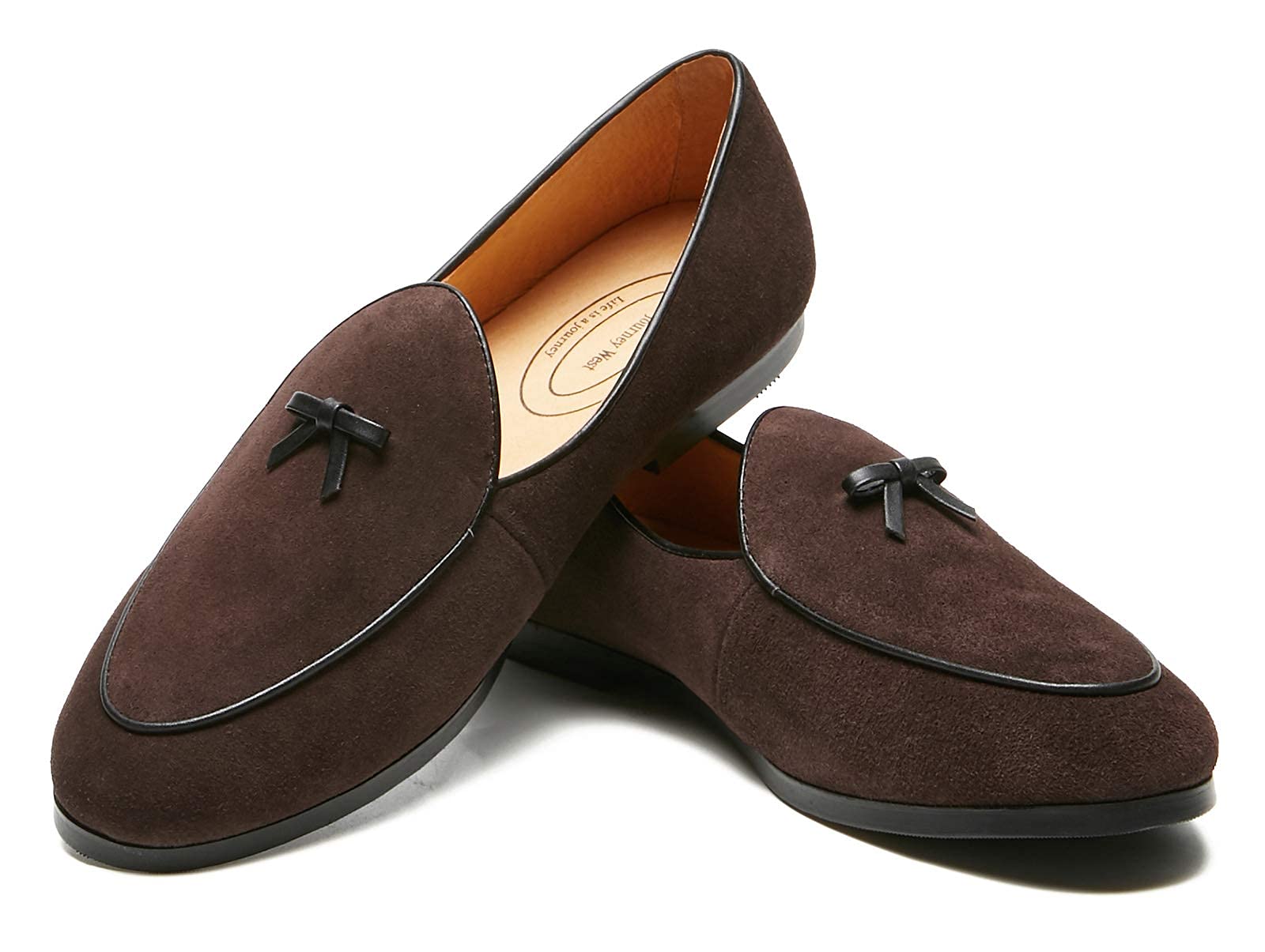 Journey West Men's Vintage Loafers for Men Belgian US 7