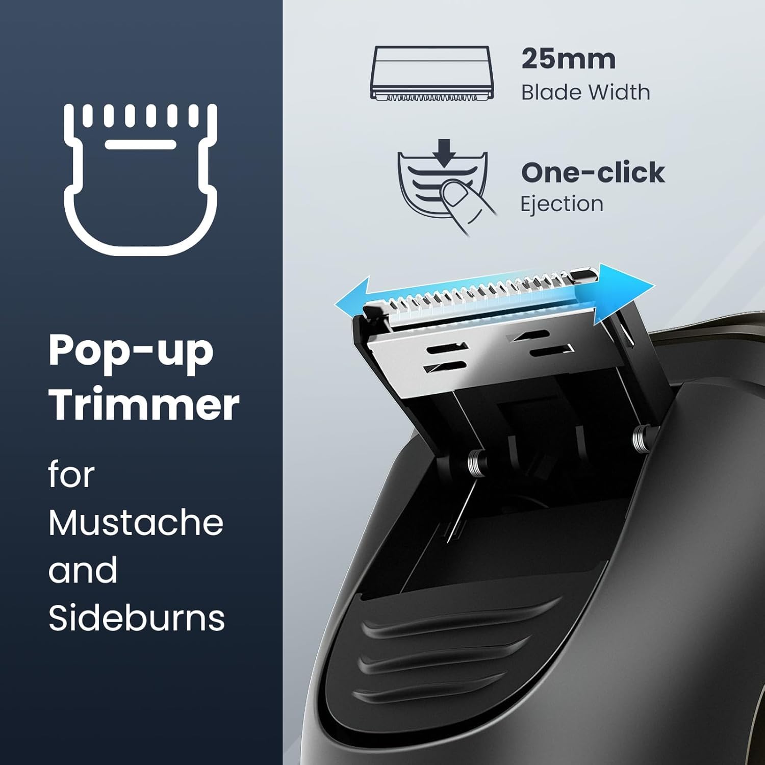 Electric Razor for Men Cordless: Wet/Dry Rotary Shaver Waterproof - USB Fast Charging & Sensitive Skin Care - Pop up Trimmer & Precision Blades Upgraded Gorgeous Black Upgraded