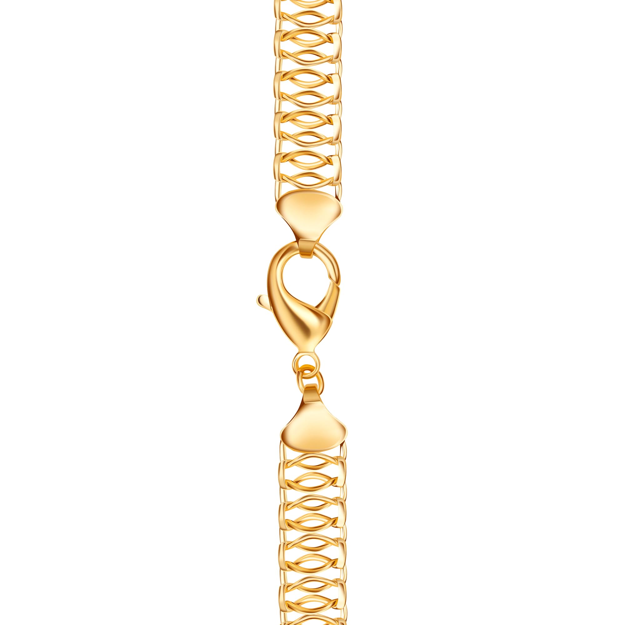Barzel 18K Gold Plated Mesh Necklace, 16-20 inches, High Polish Finish, Waterproof, Tarnish Free (18 Inches)