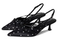 Madden Girl Women's Viixen Sling-Back Kitten Heel, Black Polka Dot, 7.5