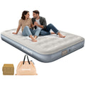 KASIMO Queen Air Mattress with Built-in Battery Powered Removable Pump, Blow Up Mattress Inflatable AirBed with Soft Suede Surface,Air Bed for Home Guests Camping