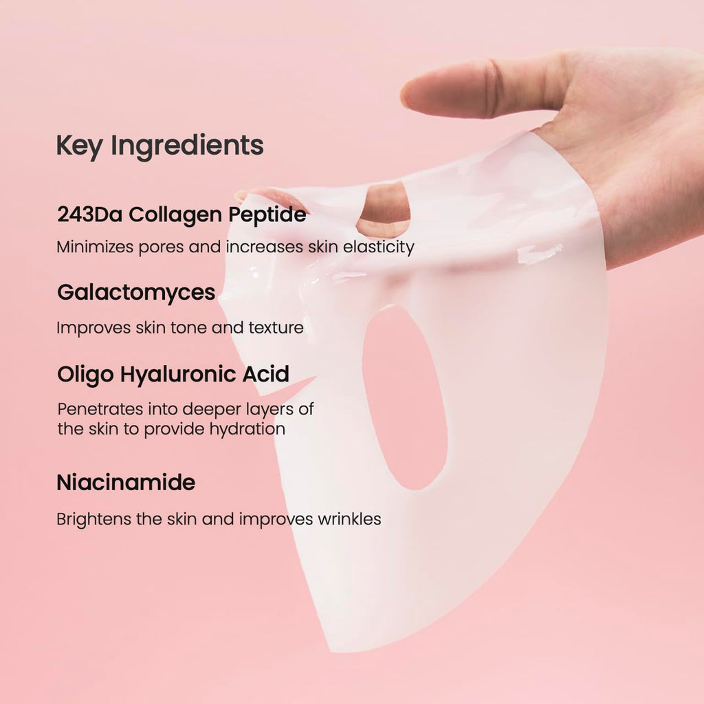 BIODANCE Bio-Collagen Real Deep Mask, Hydrating Overnight Hydrogel Face Mask, Pore Minimizing, Elasticity, Plumping, Travel Essentials & Self Care Gifts for Women, Korean Skin Care | 1.19oz(34g) x 4ea