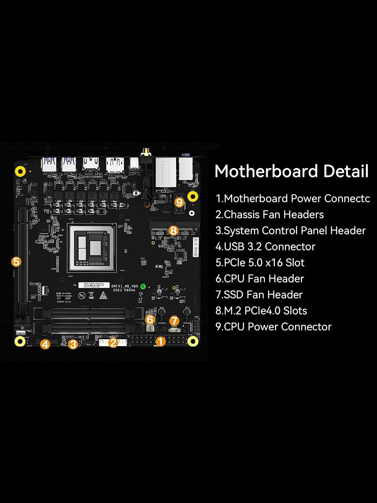 MINISFORUM Motherboard BD895i SE Mini ITX NAS Motherboard, AMD Ryzen 9 8945HX,16 C/32 T,PCIe 5.0 x16 Slot, Dual PCIe4.0 M.2 Support, DDR5,8K Triple Output(HDMI/DP/USB-C), RJ45 2.5G, USB 3.2