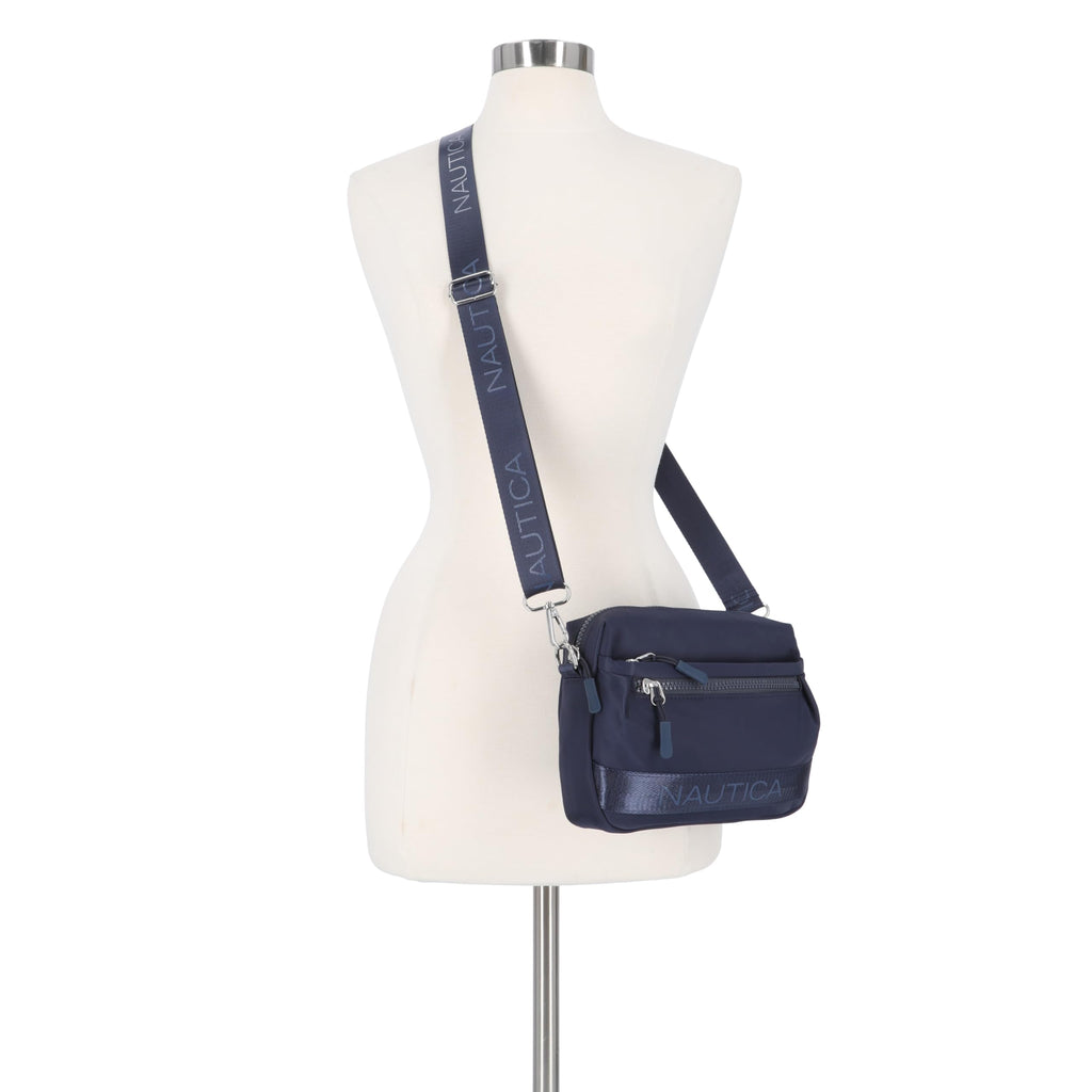 Nautica Womens Nylon Bean Bag Crossbody/Belt Bag With Adjustable Shoulder Strap Crossbody