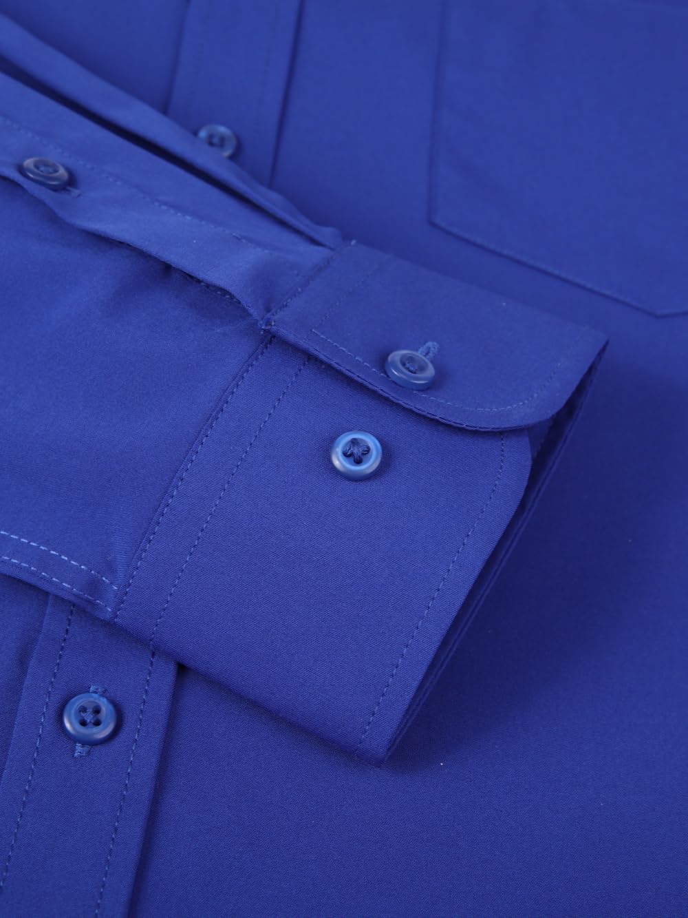 Lumilk Men's Dress Shirts Long Sleeve Button Down Shirt Business Formal Stretch Shirt Regular Fit with Pockets Royal Blue XX-Large
