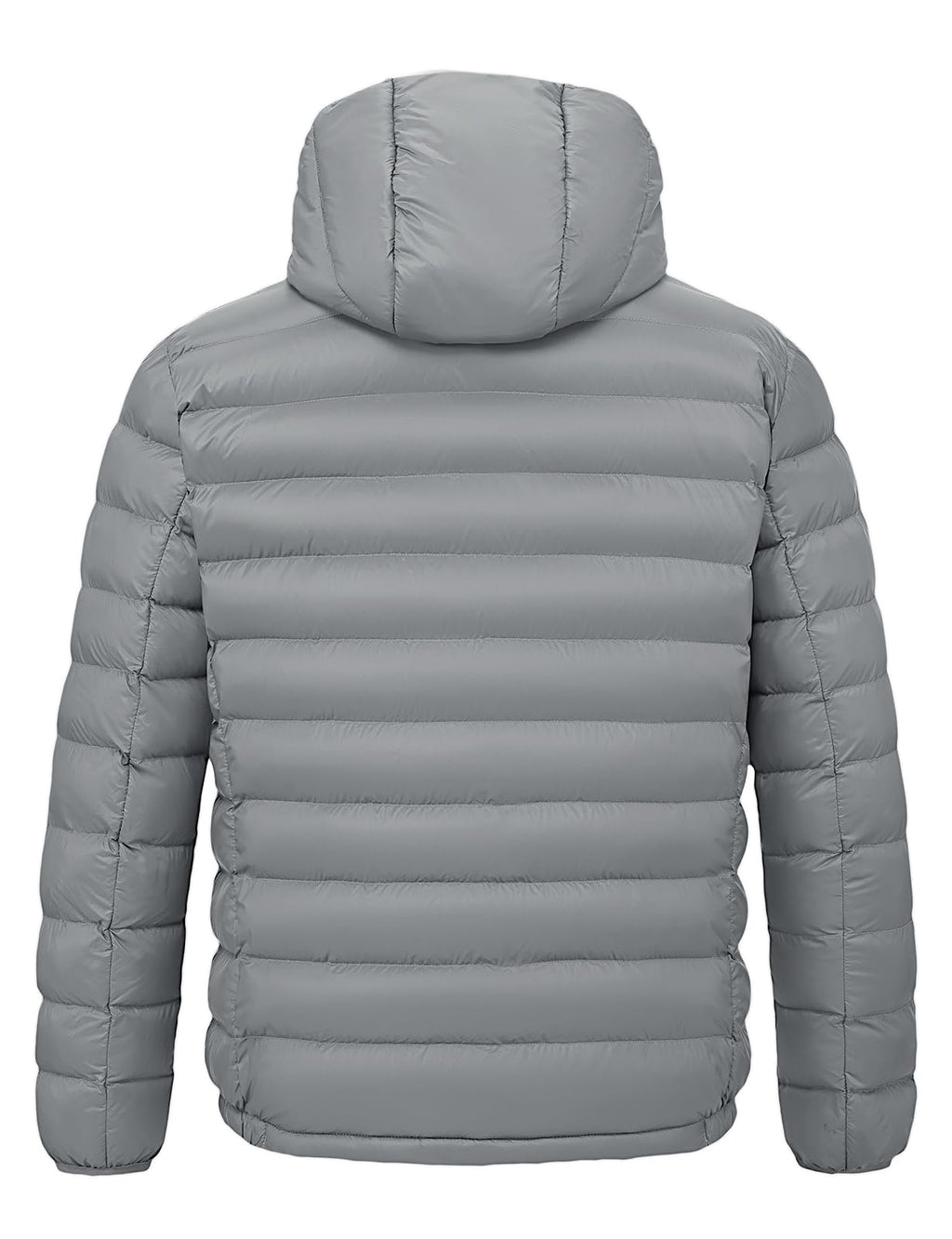 TBMPOY Mens Lightweight Packable Puffer Jackets with Hood Winter Bubble Coat Water-Resistant Puffy Jacket for Hiking Travel Ski Light Grey L