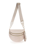 FEIBOON Spacious Nylon Crossbody Bag Bum Bag Handbags Wallets Purses Trendy Shoulder Bag for Women (beige)