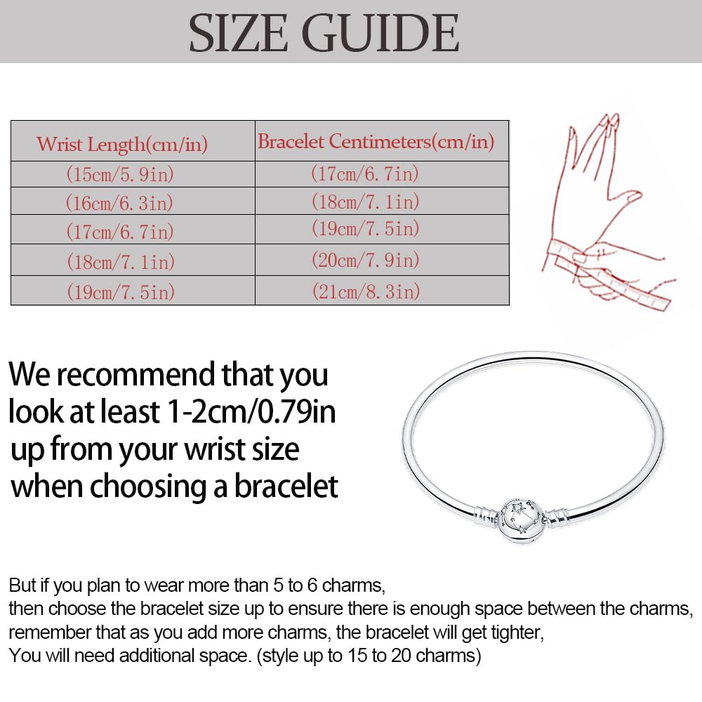 LIGHTDOG Charm Bracelet for Pandora Charms 925 Sterling Silver Snake Chain Bracelet Fit Any Charm Gift for Women
