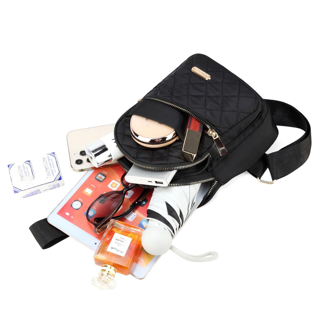 AOSTIHOT Small Sling Backpack for Women, Chest Bag Daypack Crossbody for Travel Sport Running Hiking Black