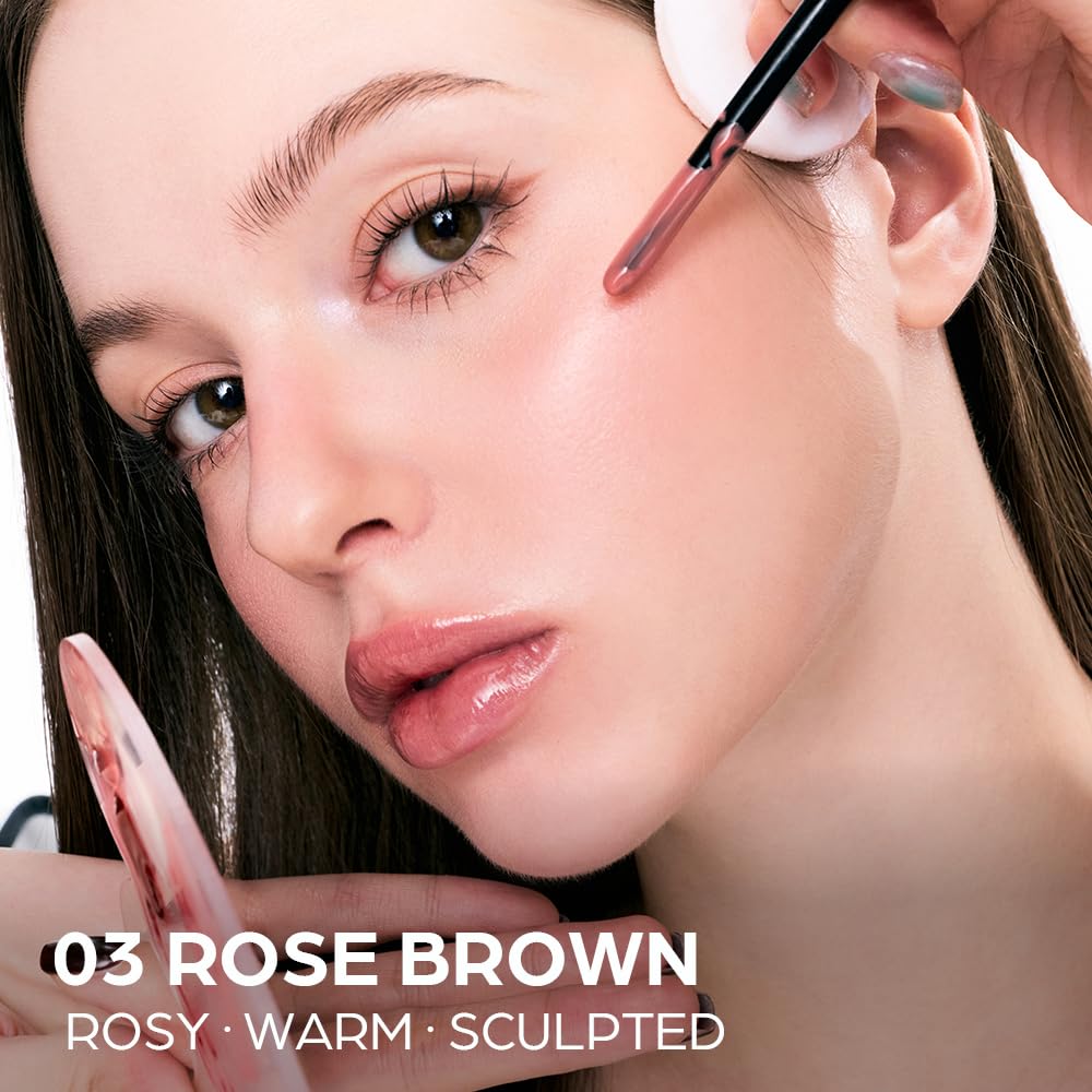 House of Hur Liquid Blusher – Korean Makeup Hydrating Liquid Blush – Water-Based, Blendable + Buildable – Hyaluronic Acid + Panthenol, Dewy Finish – 11 Shades – 03 Rose Brown (20 ml/0.68 fl oz)