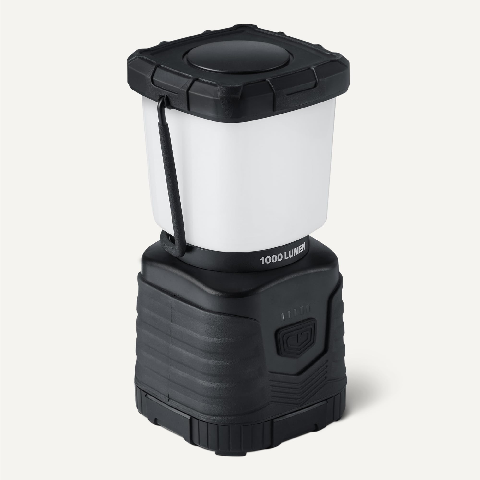 Amazon Basics Camping Essentials Lantern, 360-Degree 1000 Lumen LED, Adjustable Dimmable with 4 Lighting Modes, Water Resistant IPX4, Black (Batteries Not Included)
