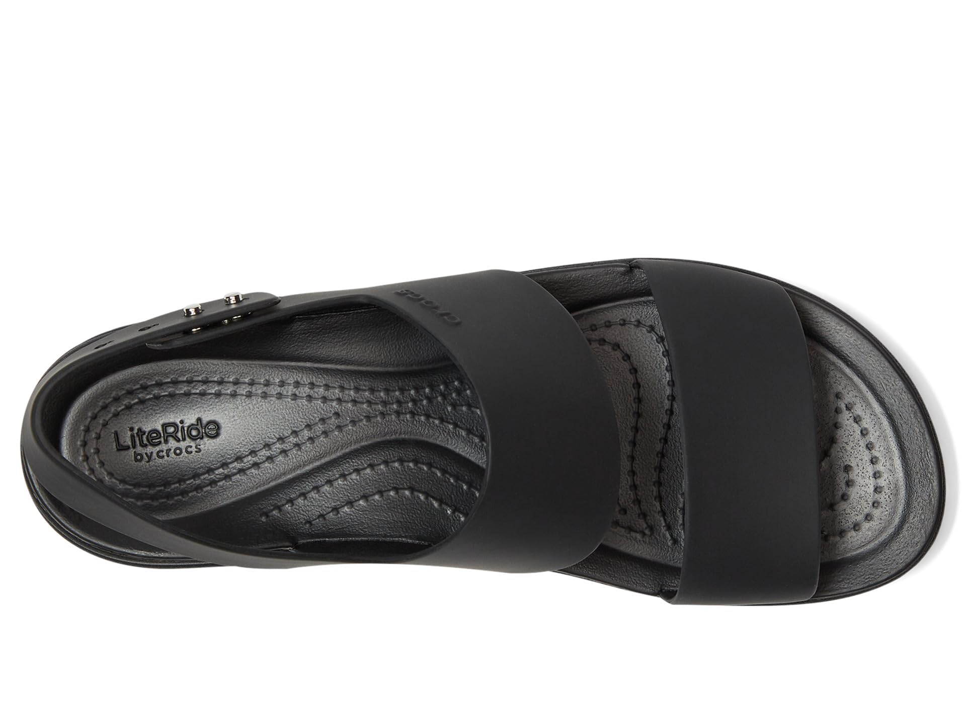 Crocs Brooklyn Low Wedges Sandal, Black/Black, 9