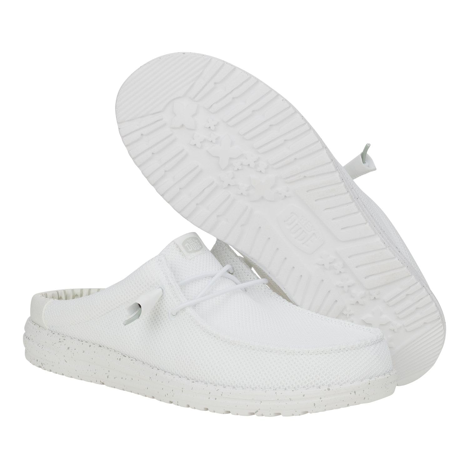 HEYDUDE Wally Slip Stretch Sox, Mens Shoes, Men's Slip-on Loafers, Comfortable & Light-Weight White