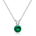 SMILEST Mothers Day Gifts for Mom Wife - Birthstone Necklace, 1CT Sparkle Round Cut Simulated Emerald Necklace 925 Sterling Silver Green May Birthstone Necklaces Mothers Day Jewelry Gifts