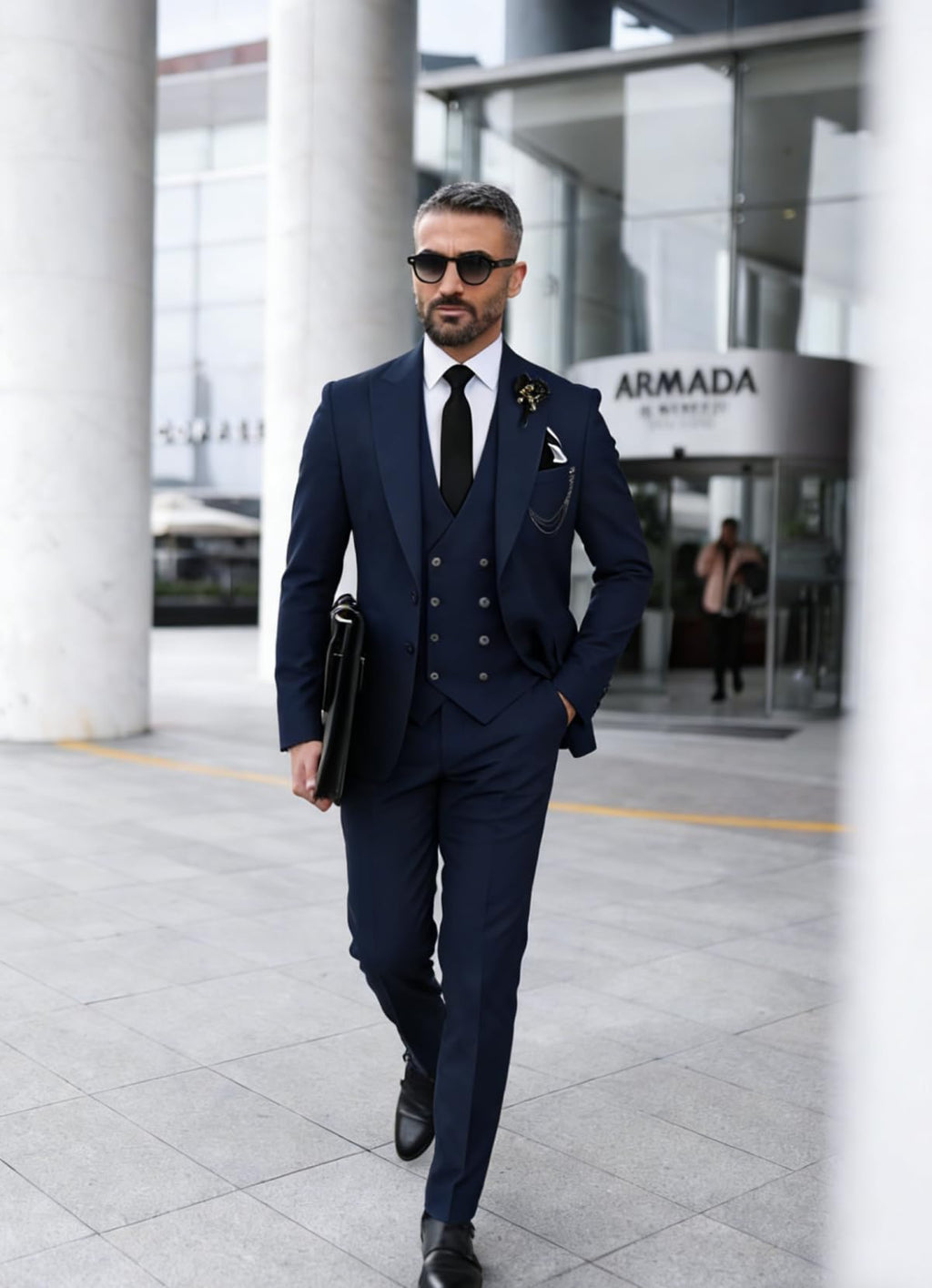 Wangyue 3 Piece Suit Slim Fit Double Breasted Mens Suits for Wedding Party Formal Prom One Button Blazer Vest Pants Sets Tailored Suits Large Tuxedo Business Hunt Green