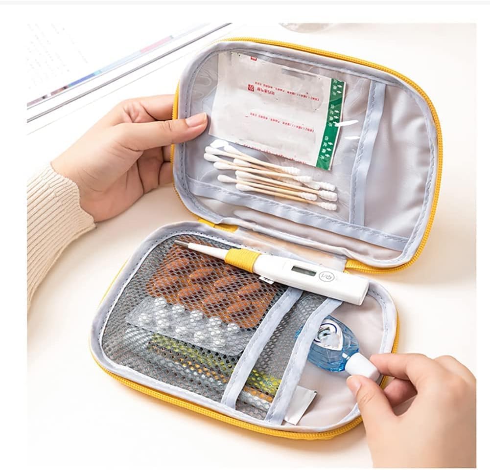 JJLFresheners 4Pcs Empty Travel Mini First Aid Pouch, Portable Outdoor First Aid Medical Rescue Bag Multi-Function Emergency Medicine Storage Organizer Bag Health and Household Supplies (Small)