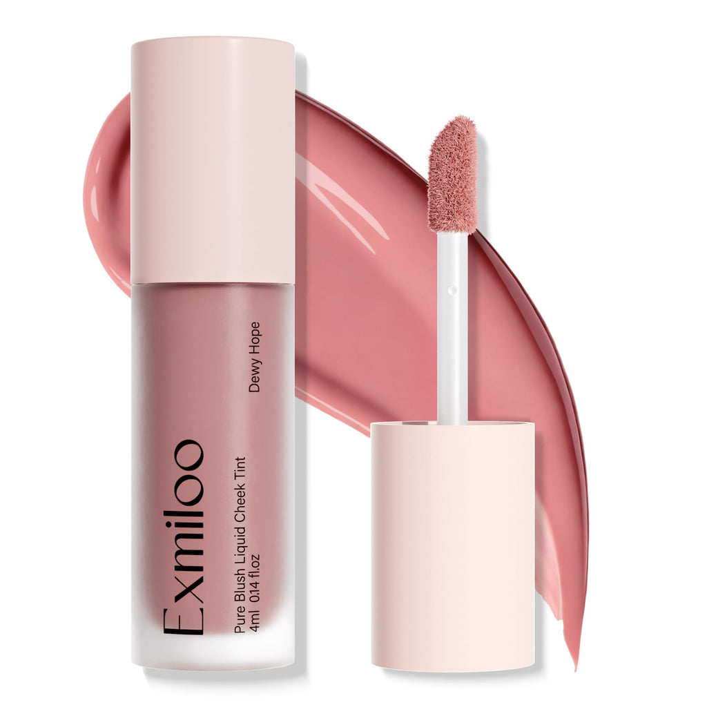 Exmiloo Liquid Blush - Dewy Liquid Blush for Cheeks, Lightweight & Buildable Blush Liquid Makeup for a Natural Everyday Look, Vegan & Cruelty-Free, Dewy Hope