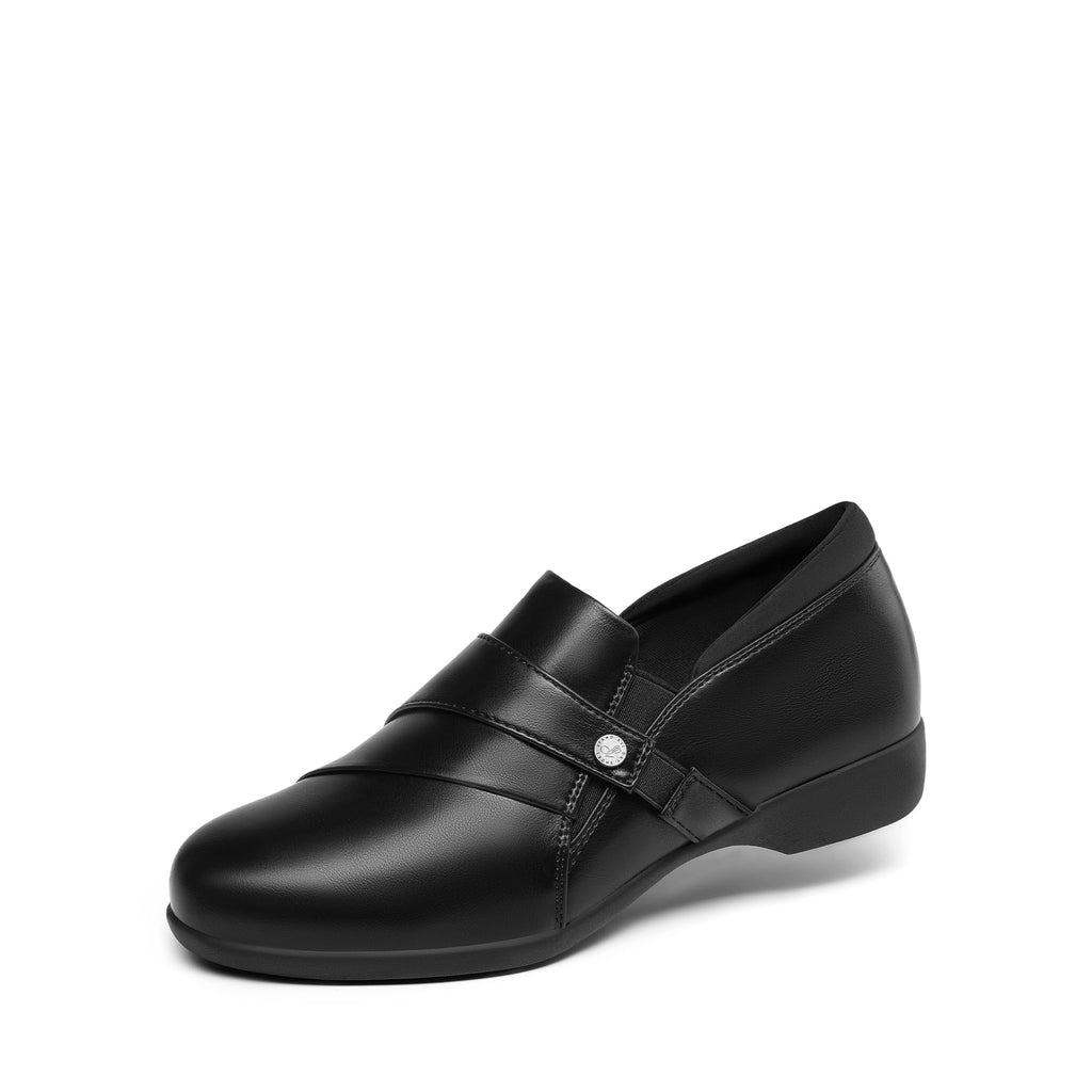 DREAM PAIRS Loafers for Women Slip-on Dressy Comfortable Business Casual Work Office Faux Leather Loafer Shoes with Arch Support,Size 9,Black,DWUMLS2530
