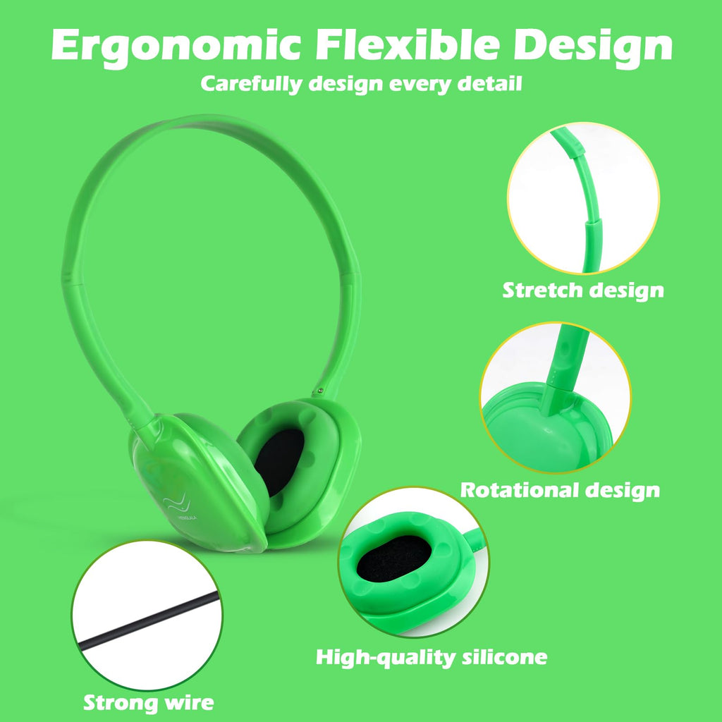 MENGLALA Classroom Headphones Bulk 15 Pack for School Kids,Wholesale Earphones Class Set of Headphones for Students Children Teens Multi Color