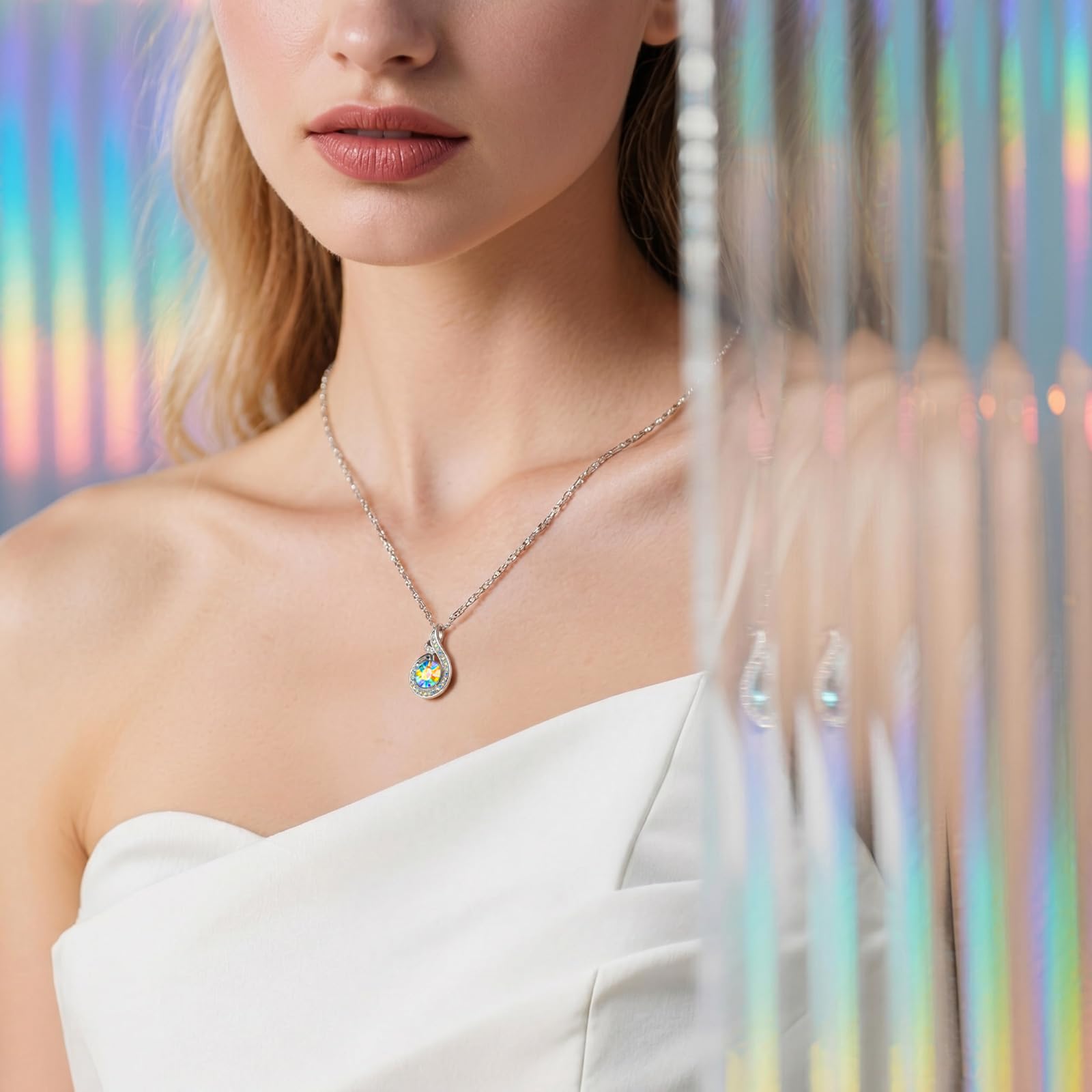 Kate Lynn Phoenix Birthstone Necklaces for Women Pendant Necklace Crystal Jewelry, Birthday Gifts for Women Wife Girlfriend Mothers Day Gift for Mom Daughter Unique Lady Christmas Jewelry Gift for Her, June Birthstone Moonstone Necklace