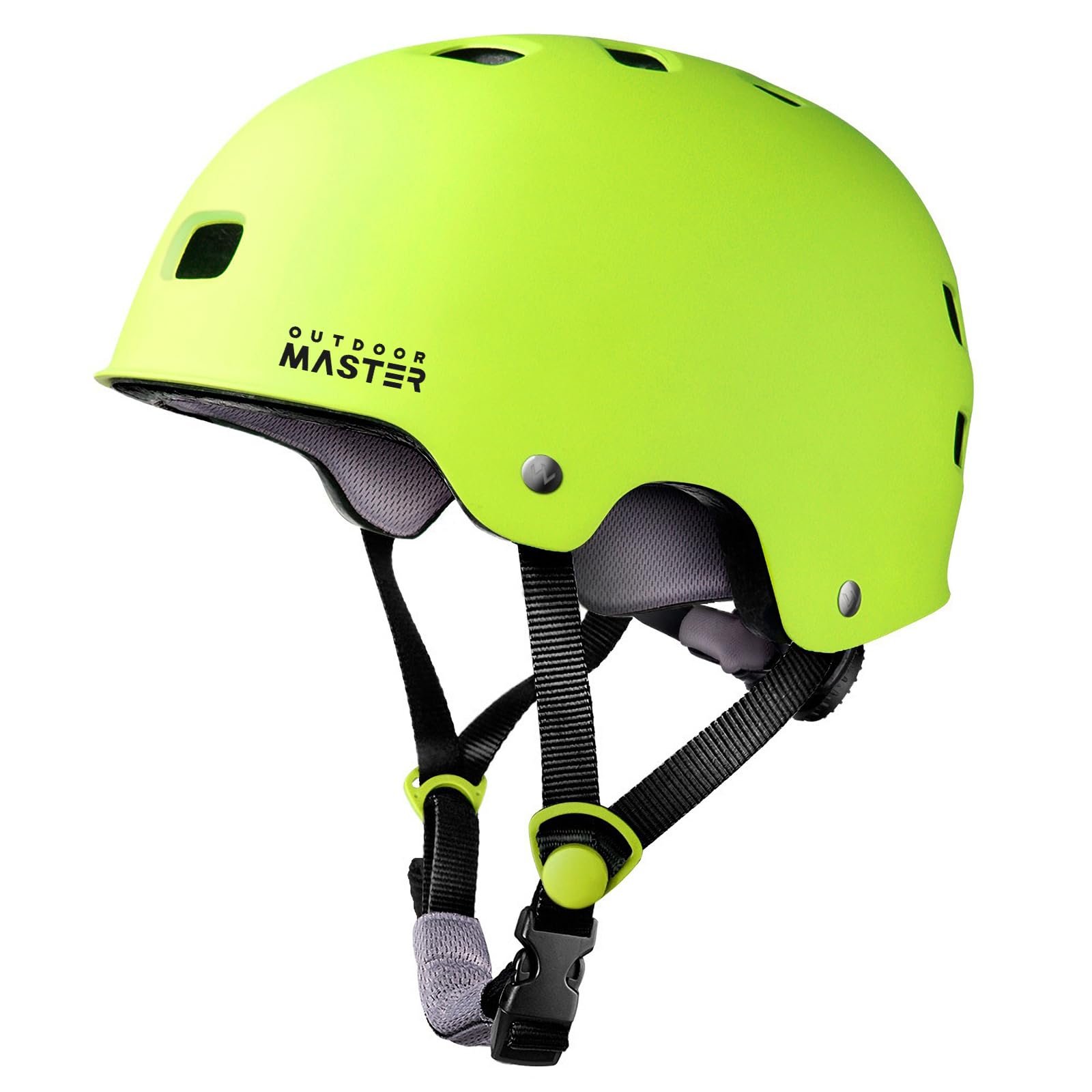 OutdoorMaster Skateboard Cycling Helmet - Two Removable Liners Ventilation Multi-Sport Scooter Roller Skate Inline Skating for Kids, Youth & Adults - L - Lemon
