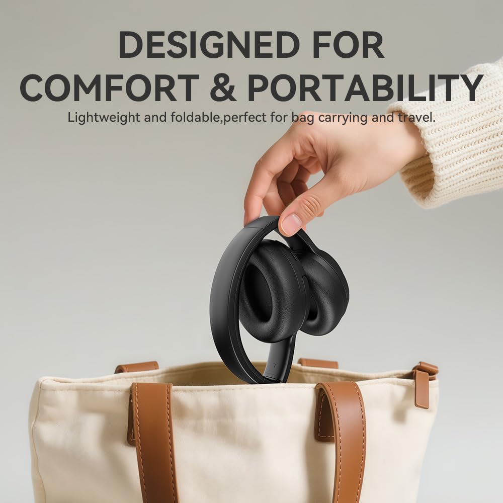 MZYDM Bluetooth Headphones Over Ear, 40 Hours Playtime Wireless Headphones with Microphone,5.3 Bluetooth, HiFi Stereo Foldable Lightweight Headset, for Travel Work Cellphone(Black)