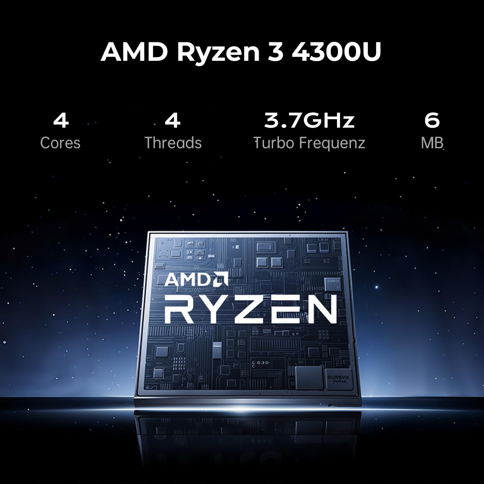 KONZID 2026 Laptop with AMD Ryzen 3 4300U Processor(Up to 3.7GHz), AMD Radeon Graphics,16GB DDR4 512GB NVMe SSD, Wi-Fi,Type-C,Webcam,15.6" Full HD IPS Display Portable Windows 11 Laptop Computer