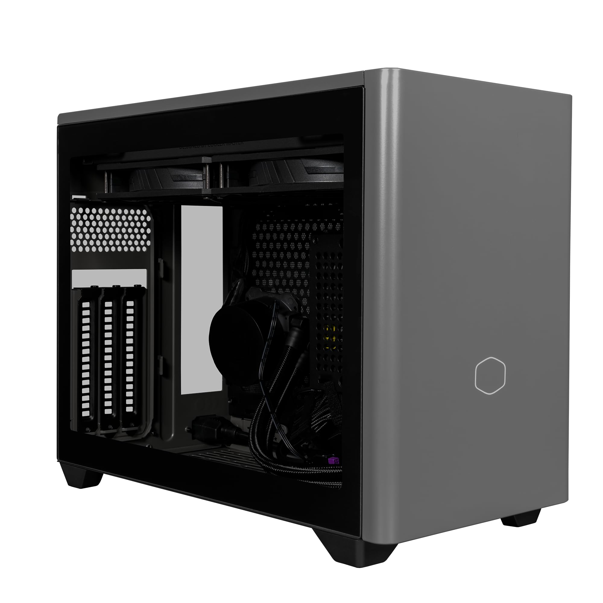 Cooler Master NR200P MAX V2 Mini-ITX PC Case Bundle – Includes 280mm AIO Liquid Cooler + 850W SFX 80 Plus Gold Power Supply PCIe 5.1 Ready PSU + PCIe 4.0 Riser Cable, Vertical GPU Mount
