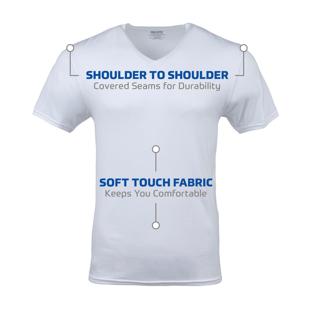Gildan Men's V-Neck T-Shirts, Multipack, Style G1103, White (6-Pack), X-Large