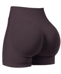 VOYJOY Women Workout Impact Shorts 2.5"/ 3.6"/ 4.5"/ 6" Scrunch Butt Lifting Gym Seamless Booty Biker Shorts Dark Brown