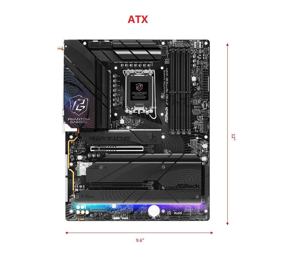 ASRock Z790 Riptide WiFi LGA1700 ATX Motherboard | Supports 14th/13th/12th Gen Intel | DDR5 8000+ (OC) | PCIe 5.0 | WiFi 7 | 8 SATA | 16+1+1 Power Phase | Killer 2.5G LAN