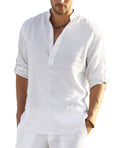 COOFANDY Men's Cotton Linen Shirts Long Sleeve Casual T-Shirts Hippie Summer Beach Tops