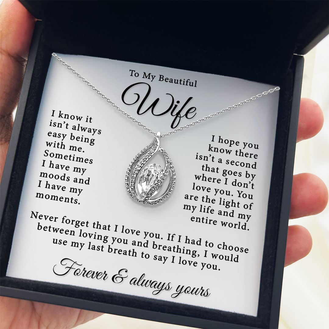 TRYNDI To My Wife Necklace from Husband - Romantic Wife Valentines Day Gifts, Womens Jewelry for Anniversary, Birthday, Christmas, Valentine's Day, Mother's Day