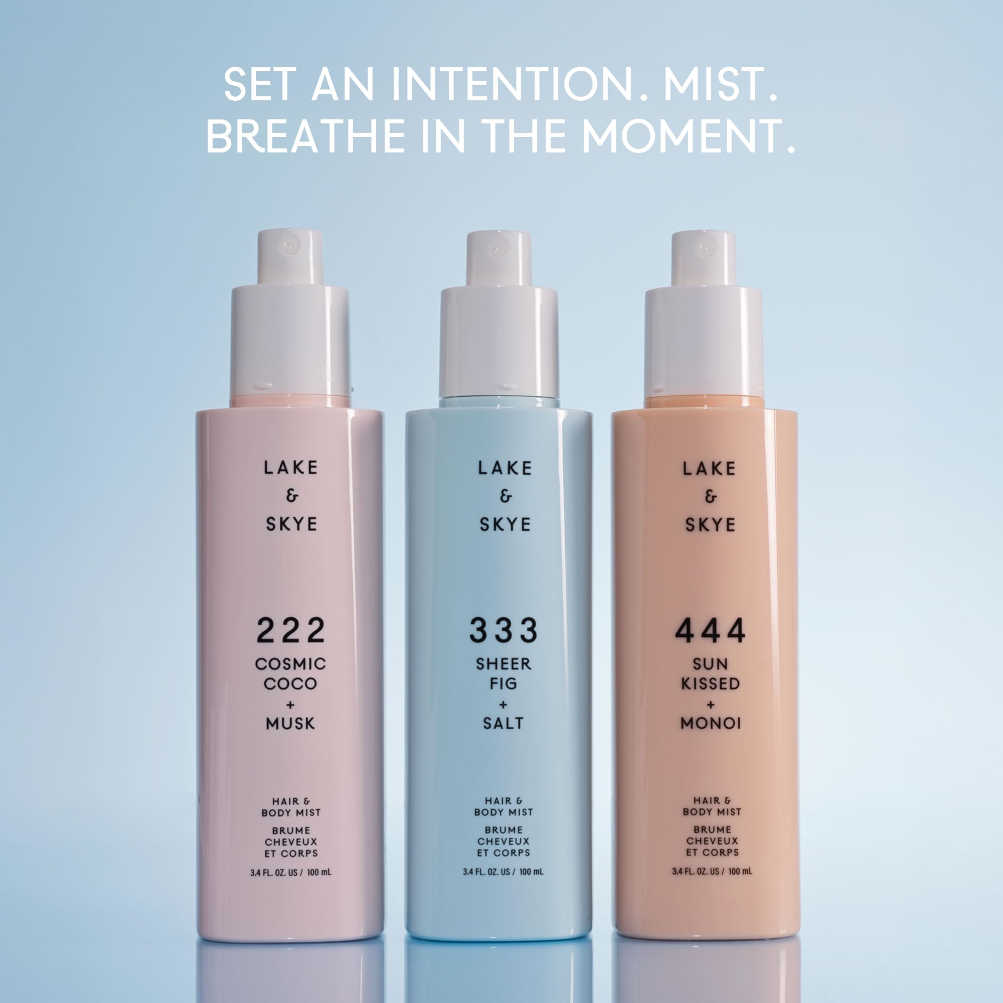 Lake & Skye 333 Sheer Fig + Salt Hair & Body Mist 3.4 Fl Oz (100 mL), Grapefruit Blossom, Salted Fig, Sandalwood, Hydrating